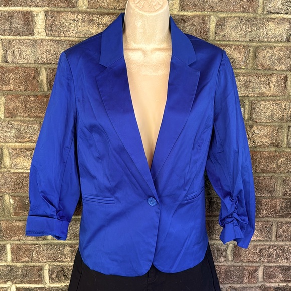 EST. 1946 king blue blazer three-quarter sleeve size S - Picture 3 of 13